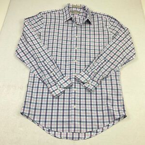 Nordstrom Mens Cotton Dress Shirt Plaid Wrinkle Free Collared Long Sleeve 15/12